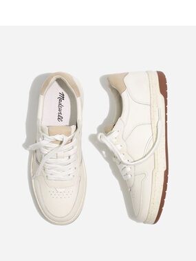 Madewell Off-White & Tan Retro Low-Top Sneakers